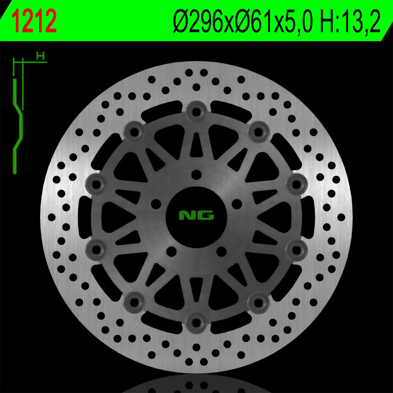 NG TARCZA HAMULCOWA PRZÓD KAWASAKI ZX9R '98-'99 (296X61X5MM) (5X10,5MM) (CZARNY ŚRODEK) NG TARCZA HAMULCOWA PRZÓD KAWASAKI ZX9R '98-'99 (296X61X5MM) (5X10,5MM) (CZARNY ŚRODEK)