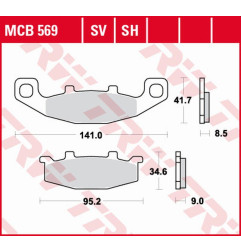 TRW ZF KLOCKI HAMULCOWE KH129 SINTER STREET KAWASAKI GPZ 400R '89-, ZZR 500/600 '90-'92, GPX 600R '88-'99