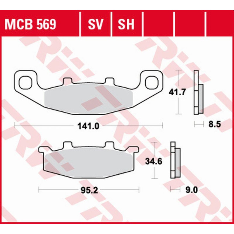 TRW ZF KLOCKI HAMULCOWE KH129 SINTER STREET KAWASAKI GPZ 400R '89-, ZZR 500/600 '90-'92, GPX 600R '88-'99