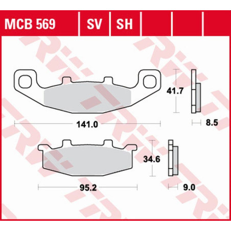 TRW ZF KLOCKI HAMULCOWE KH129 SINTER STREET KAWASAKI GPZ 400R '89-, ZZR 500/600 '90-'92, GPX 600R '88-'99