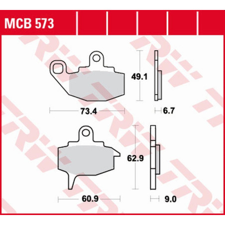 TRW ZF KLOCKI HAMULCOWE KH130 ORGANIC KAWASAKI KX 125/250/500 '87-'88, KLR 650 '87-'88, PRZÓD