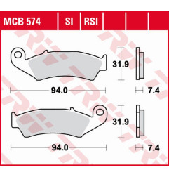 TRW ZF KLOCKI HAMULCOWE KH125 ORGANIC HONDA XLR 125R '98-'99, NX 250 '88-'95, XL 250R BAJA '88-'91, XR 250R '88-'95