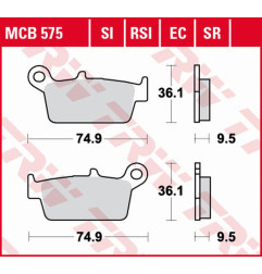 TRW ZF KLOCKI HAMULCOWE KH131 ORGANIC ECO HONDA CR 125R/250R/500R '87-'01, XR 400R '96-'03, XR 600/650L/R '93-'07