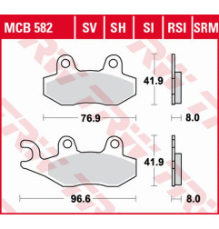TRW ZF KLOCKI HAMULCOWE KH135 SINTER OFFROAD KAWASAKI KLX 125 '10-'13, KX 125/250/500 '89-'93, KDX 200/250 '93-'94