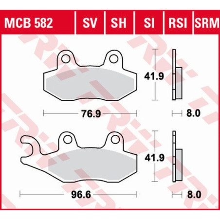 TRW ZF KLOCKI HAMULCOWE KH135 SINTER OFFROAD KAWASAKI KLX 125 '10-'13, KX 125/250/500 '89-'93, KDX 200/250 '93-'94