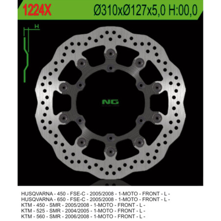 NG TARCZA HAMULCOWA PRZÓD HUSABERG FS 570 '10-'11, FS 450 '05-'08, KTM SMR 450 '04-'14, SMR 525 / 560 '05-'08 WAVE