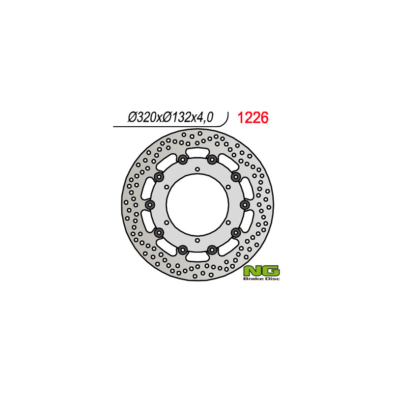 NG TARCZA HAMULCOWA PRZÓD YAMAHA XT660 X '04-'16 320 MM (320X132X4) (PŁYWAJĄCA)(6x8,50mm) NG TARCZA HAMULCOWA PRZÓD YAMAHA XT660 X '04-'16 320 MM (320X132X4) (PŁYWAJĄCA)(6x8,50mm)