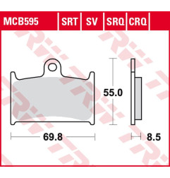 TRW ZF KLOCKI HAMULCOWE KH236 SINTER TRACK SUZUKI GSX-R 400 '90-'95, GSX-R 750 '88-'93, GSX-R 1000 '89-'92