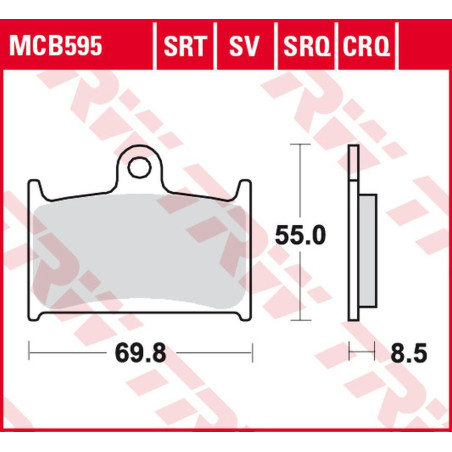 TRW ZF KLOCKI HAMULCOWE KH236 SINTER TRACK SUZUKI GSX-R 400 '90-'95, GSX-R 750 '88-'93, GSX-R 1000 '89-'92
