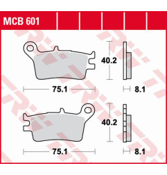 TRW ZF KLOCKI HAMULCOWE KH153 ORGANIC HONDA CRM 250R '89-'90 TYŁ