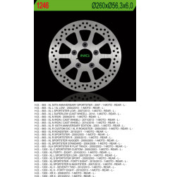 NG TARCZA HAMULCOWA TYŁ HARLEY DAVIDSON 883/1200 (260X56,3X6) (5X10,5MM)