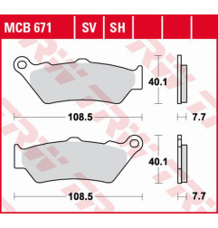 TRW ZF KLOCKI HAMULCOWE KH209 SINTER STREET BMW R 1200/1250 GS/ADV/R/RS/RT '13-, K 1600GT/GTL '11-, DUCATI SCRAMBLER 800
