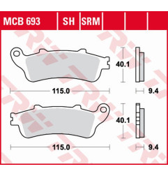 TRW ZF KLOCKI HAMULCOWE KH281 SINTER HONDA FES 125/150 PANTHEON '98-'06, FES 250 FORESIGHT '98-'05 PRZÓD