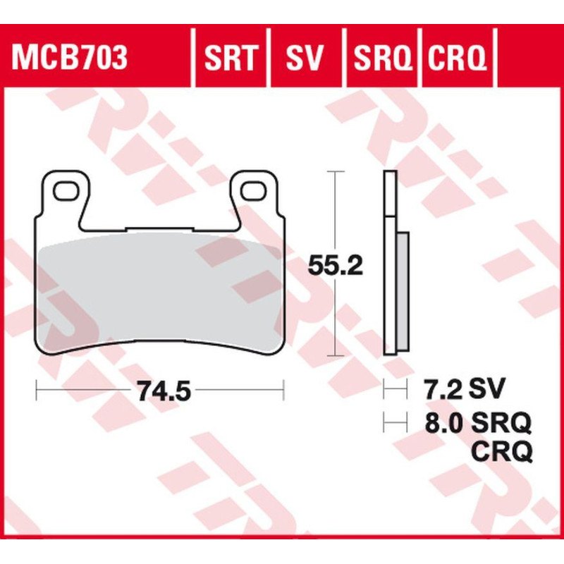 TRW ZF KLOCKI HAMULCOWE KH265 CARBON RACING HONDA CBR 900RR FIREBLADE '98-'03, VTR 1000 SP1/SP2 '00-'07 PRZÓD