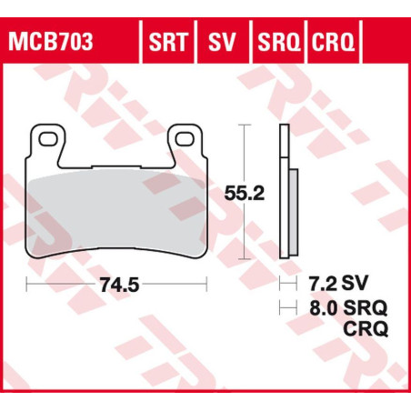 TRW ZF KLOCKI HAMULCOWE KH265 CARBON RACING HONDA CBR 900RR FIREBLADE '98-'03, VTR 1000 SP1/SP2 '00-'07 PRZÓD