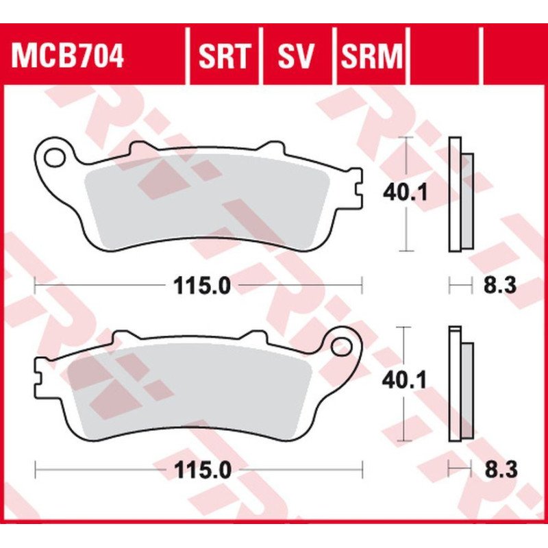 TRW ZF KLOCKI HAMULCOWE KH281 SINTER HONDA NSS 250 JAZZ '01-'04, FJS 400 SILVERWING '06-'08