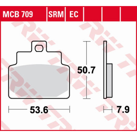 TRW ZF KLOCKI HAMULCOWE KH301 ORGANIC SCARABEO 4T 100 '01-'09, COMPANY 125 '09-'13, LEONARDO 125 '99-'05