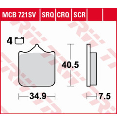 TRW ZF KLOCKI HAMULCOWE KH604/4 SINTER TRACK APRILIA RSV 1000 MILE/R '01-'03, RSV 1000R '04-'10