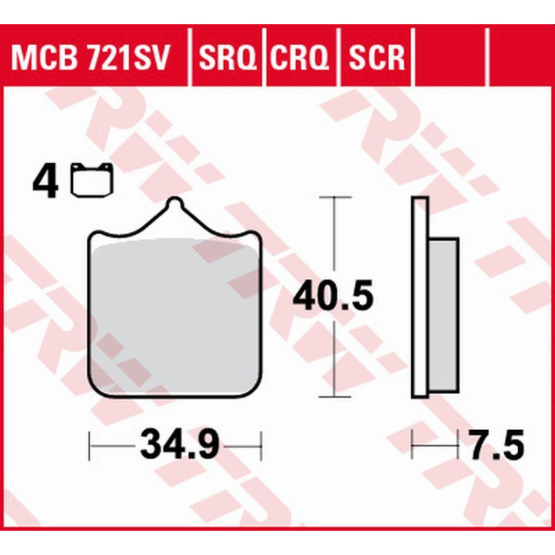 TRW ZF KLOCKI HAMULCOWE KH604/4 SINTER TRACK APRILIA RSV 1000 MILE/R '01-'03, RSV 1000R '04-'10 TRW ZF KLOCKI HAMULCOWE KH604/4 SINTER TRACK APRILIA RSV 1000 MILE/R '01-'03, RSV 1000R '04-'10