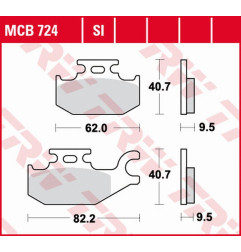 TRW ZF KLOCKI HAMULCOWE KH ORGANIC BENELLI CAFFE NERO 250 '08-, SUZUKI UH 125 BURGMAN '07-, UX 125/150 SIXTEEN '08-'13