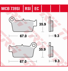 TRW ZF KLOCKI HAMULCOWE KH367 ORGANIC APRILIA RXV/SXV 450/550 '06-'15, BETA RR 125/200/250/300/350/390/400 '09