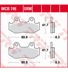 TRW ZF KLOCKI HAMULCOWE KH323 SINTER KAWASAKI SC 250 EPSILON '02, SUZUKI AN 400 BURGMAN '03-06, TYŁ