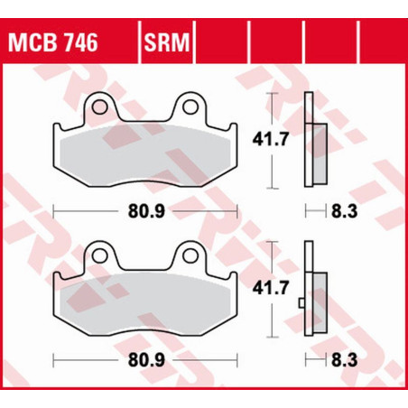 TRW ZF KLOCKI HAMULCOWE KH323 SINTER KAWASAKI SC 250 EPSILON '02, SUZUKI AN 400 BURGMAN '03-06, TYŁ