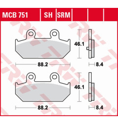 TRW ZF KLOCKI HAMULCOWE KH412 SINTER SUZUKI AN 250 SKY WAWE '07-'08, AN 400 BURGMAN '07-, AN 650 BURGMAN '04-, TYŁ
