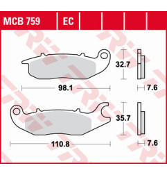 TRW ZF KLOCKI HAMULCOWE KH375 ECO ORGANIC HONDA CBF 125 '09-'16, CBR 125R '04-'17, Z 125 MONKEY '18