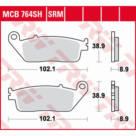 TRW ZF KLOCKI HAMULCOWE KH142 SINTER STREET BMW C 650 '12-'18, HONDA VT 600 SHADOW '94-'99, CB/CBR 650 '14-'20, NTV 650