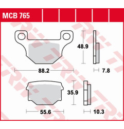 TRW ZF KLOCKI HAMULCOWE KH093 ORGANIC APRILIA RX 125 '08-'13, DERBI SENDA/TERRA/GPR 125 '08-'16