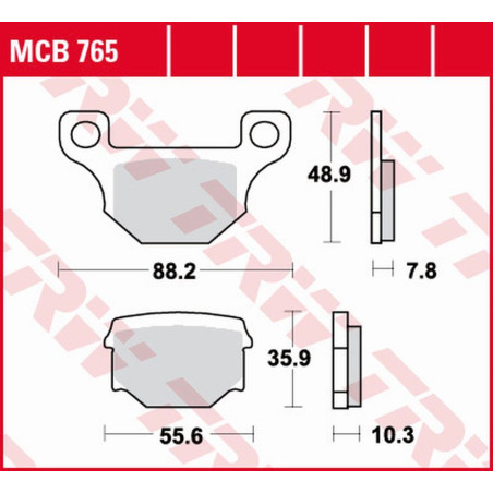 TRW ZF KLOCKI HAMULCOWE KH093 ORGANIC APRILIA RX 125 '08-'13, DERBI SENDA/TERRA/GPR 125 '08-'16
