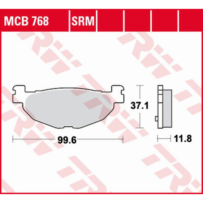 TRW ZF KLOCKI HAMULCOWE KH408 SINTER BETA EVO 80 '09-, PRZÓD, YAMAHA YP 400 MAJESTY '04-'13, XP 500 T-MAX '04-'11 TYŁ