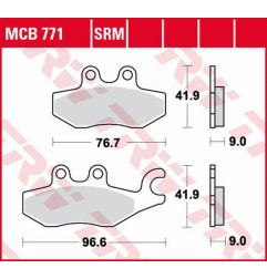 TRW ZF KLOCKI HAMULCOWE KH418 ORGANIC PIAGGIO BEVERLY 125 '10-, MEDELEY 125 '16-, MP3 125 '09-'12, X7 125 '08-'12