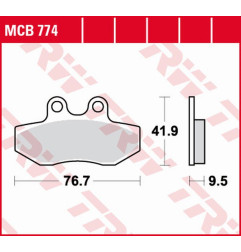 TRW ZF KLOCKI HAMULCOWE KH393 ORGANIC YAMAHA XC 125 X CYGNUS '04-'09 PRZÓD