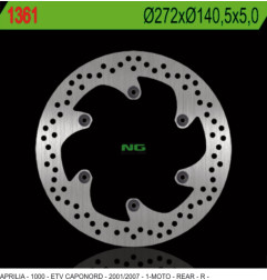 NG TARCZA HAMULCOWA TYŁ APRILIA ETV 1000 CAPONORD '01-'07 (272X140,5X5) (6X8,5MM)