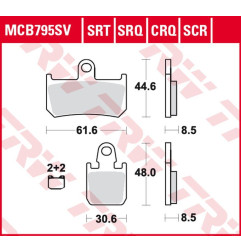 TRW ZF KLOCKI HAMULCOWE KH442/4 CARBON RACING YAMAHA YZF R1 '06-'14, MT-01 1700 '05-'12, XV 1700 V-MAX '09-'16 PRZÓD