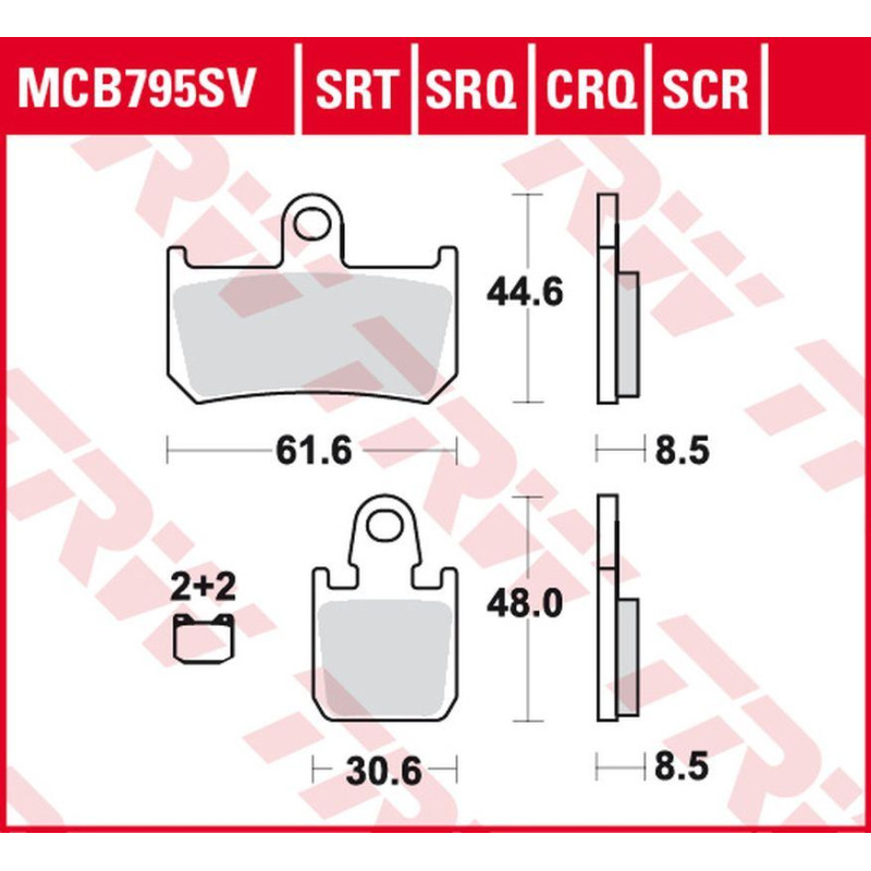 TRW ZF KLOCKI HAMULCOWE KH442/4 CARBON RACING YAMAHA YZF R1 '06-'14, MT-01 1700 '05-'12, XV 1700 V-MAX '09-'16 PRZÓD