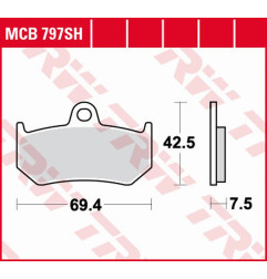 TRW ZF KLOCKI HAMULCOWE KH320 SINTER STREET MV AUGUSTA F4 BRUTALE/STRADA/SPR 750 '00-'05, F3 800RC/RR '16