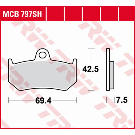 TRW ZF KLOCKI HAMULCOWE KH320 SINTER STREET MV AUGUSTA F4 BRUTALE/STRADA/SPR 750 '00-'05, F3 800RC/RR '16
