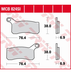 TRW ZF KLOCKI HAMULCOWE KH462 SINTER OFFROAD KTM SX-F/XC 450 ATV '08-'11, SX/XC 505 ATV '08-'13