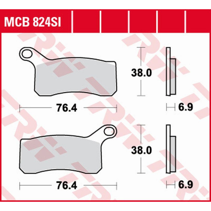 TRW ZF KLOCKI HAMULCOWE KH462 SINTER OFFROAD KTM SX-F/XC 450 ATV '08-'11, SX/XC 505 ATV '08-'13