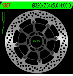 NG TARCZA HAMULCOWA PRZÓD BMW S 1000R/RR/XR 13-18, MOTO GUZZI CALIFORNIA 1400 13-18 (320X64X5,0MM) (6X8,5MM) PŁYWAJĄCA