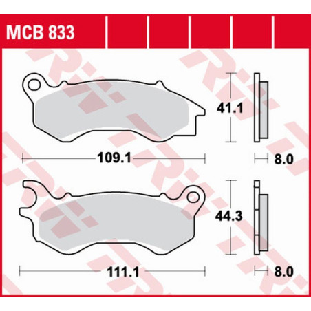 TRW ZF KLOCKI HAMULCOWE KH603 ORGANIC HONDA NSC 50/110 '12-, PCX 125/150 '10-, KYMCO PEOPLE 125 '16