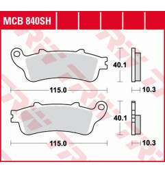 TRW ZF KLOCKI HAMULCOWE KH261 SINTER STREET HONDA GL 1800 GOLD WING '01-'17, VFR 800F '06-'13, XL 1000V VARADERO '04-'11