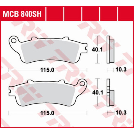 TRW ZF KLOCKI HAMULCOWE KH261 SINTER STREET HONDA GL 1800 GOLD WING '01-'17, VFR 800F '06-'13, XL 1000V VARADERO '04-'11
