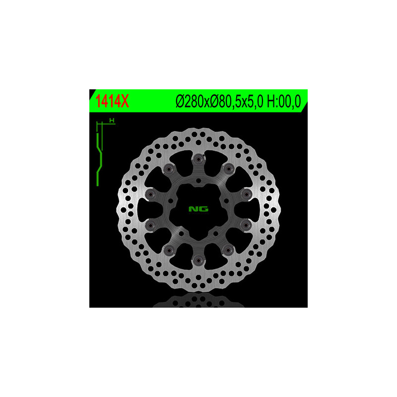 NG TARCZA HAMULCOWA PRZÓD KAWASAKI ZX6R / 6RR / 636 '03-'04 (280X80,5X5,0) (5X10,5MM)