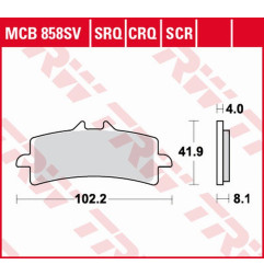 TRW ZF KLOCKI HAMULCOWE KH447 SINTER CARBON APRILIA RSV4, V4 TUONO '15-, BMW HP4 1000 '12-'16, DUCATI DIAVEL 1200 '11-18