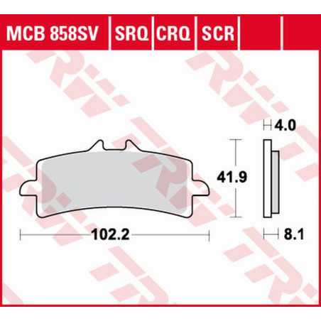 TRW ZF KLOCKI HAMULCOWE KH447 SINTER STREET APRILIA RSV4, V4 TUONO '15-, BMW HP4 1000 '12-'16, DUCATI DIAVEL 1200 '11-18