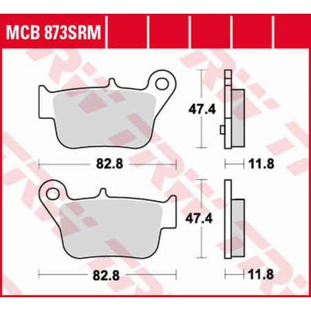 TRW ZF KLOCKI HAMULCOWE KH628 SINTER SYM MAX SYM 400 '11-, MAX SYM 600 '14-, TYŁ